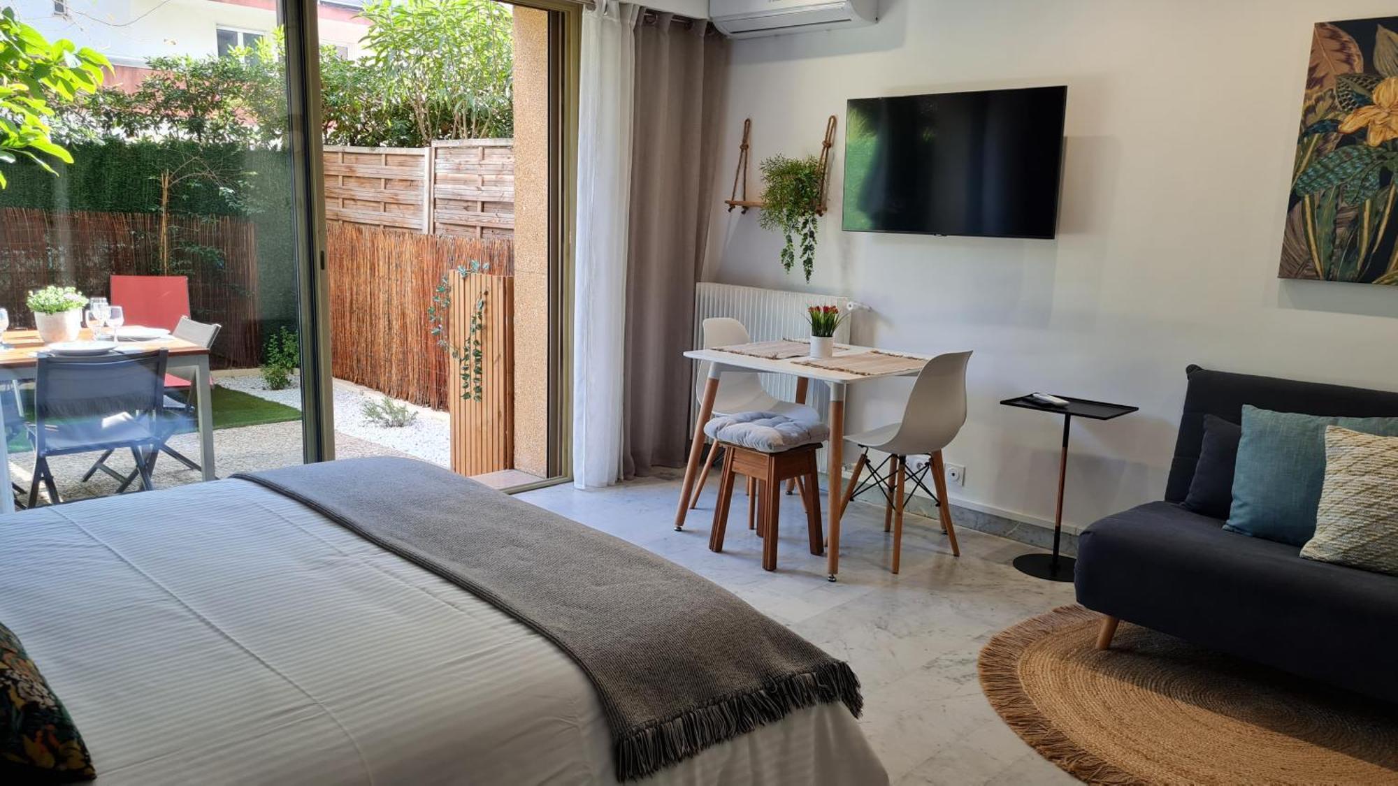 Studio Sun-Beach Avec Parking Et Jardin - 500M Des Plages De Juan Les Pins Antibes Exterior photo